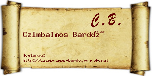 Czimbalmos Bardó névjegykártya
